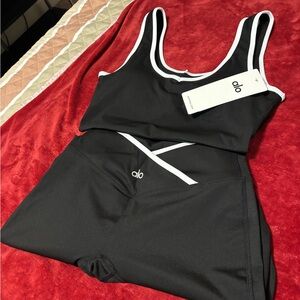 ALO Yoga Top and Flare Leggings Set